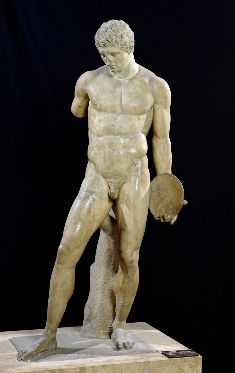 O Discophoros, réplica de um original grego clássico (mármore) de Naukydes II