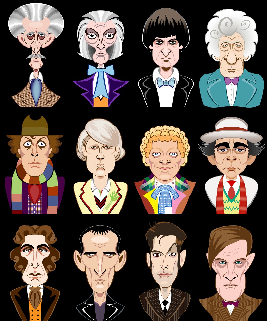 Atores da série de televisão da BBC Doctor Who (1963-2013) de Neale Osborne