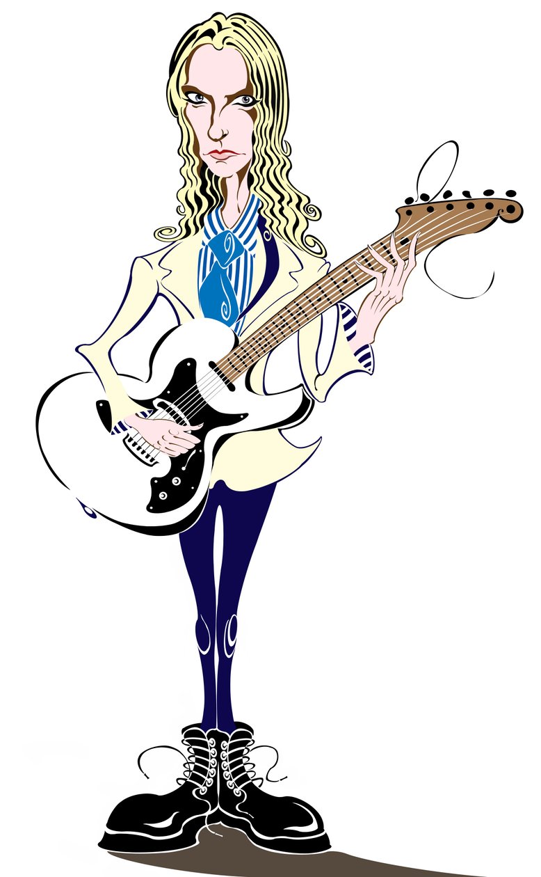 Aimee Mann - caricatura - cantora, compositora e baixista americana, nascida em 1960 de Neale Osborne