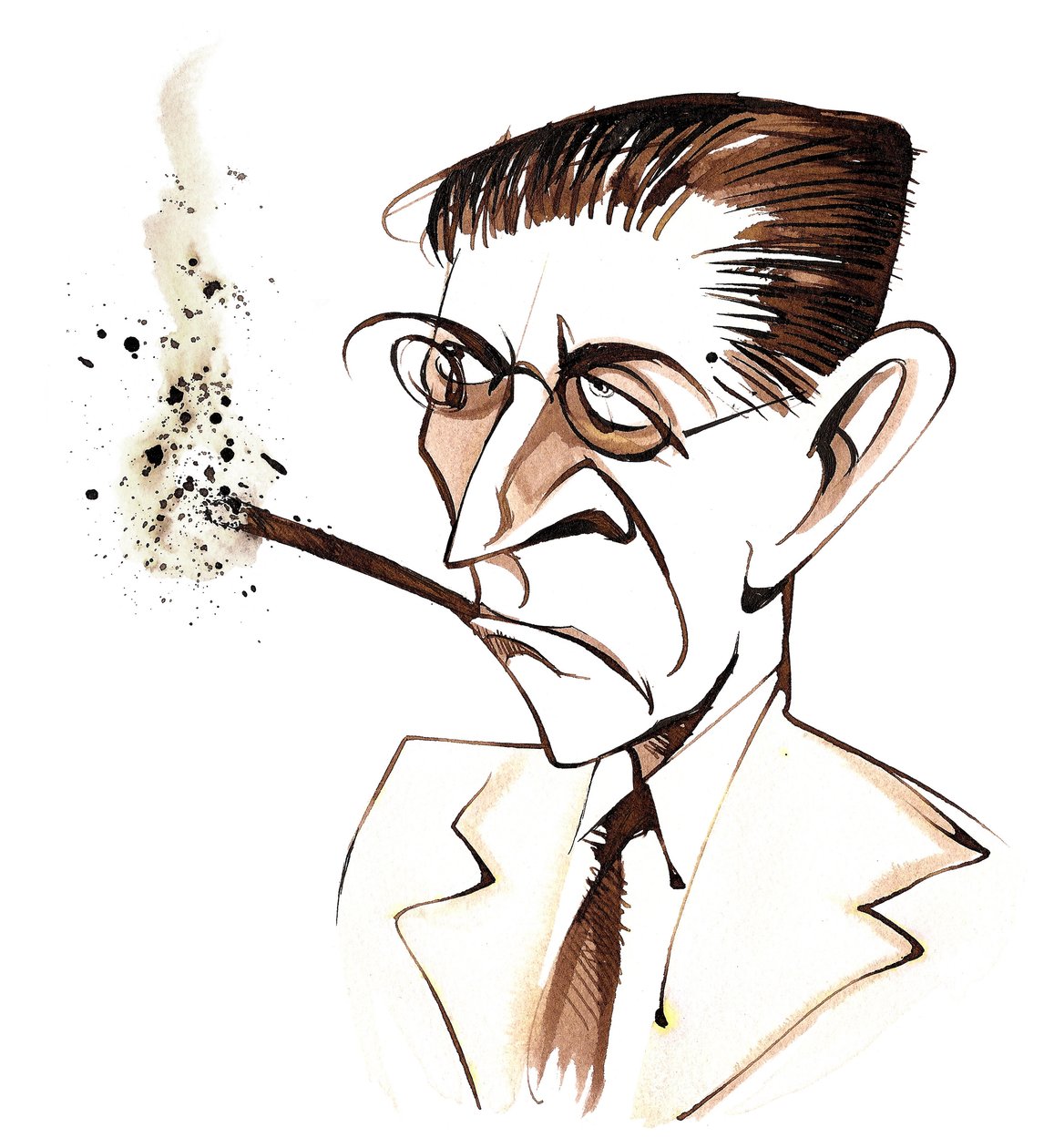 Alexander Zemlinsky, compositor e maestro austríaco, (1871 - 1942) caricatura de Neale Osborne