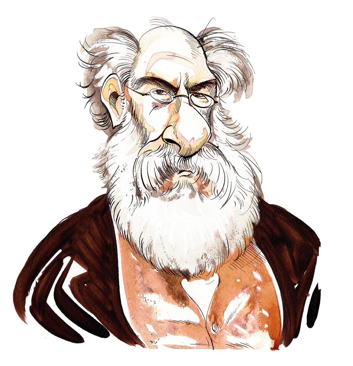 Anthony Trollope - caricatura de cores do romancista inglês (1815-82) de Neale Osborne