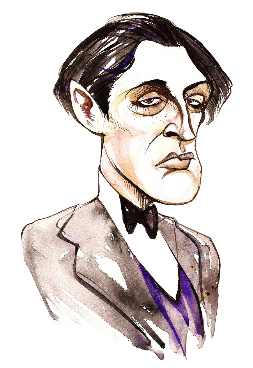 Compositor austríaco Alban Berg (1885-1935); caricatura de Neale Osborne