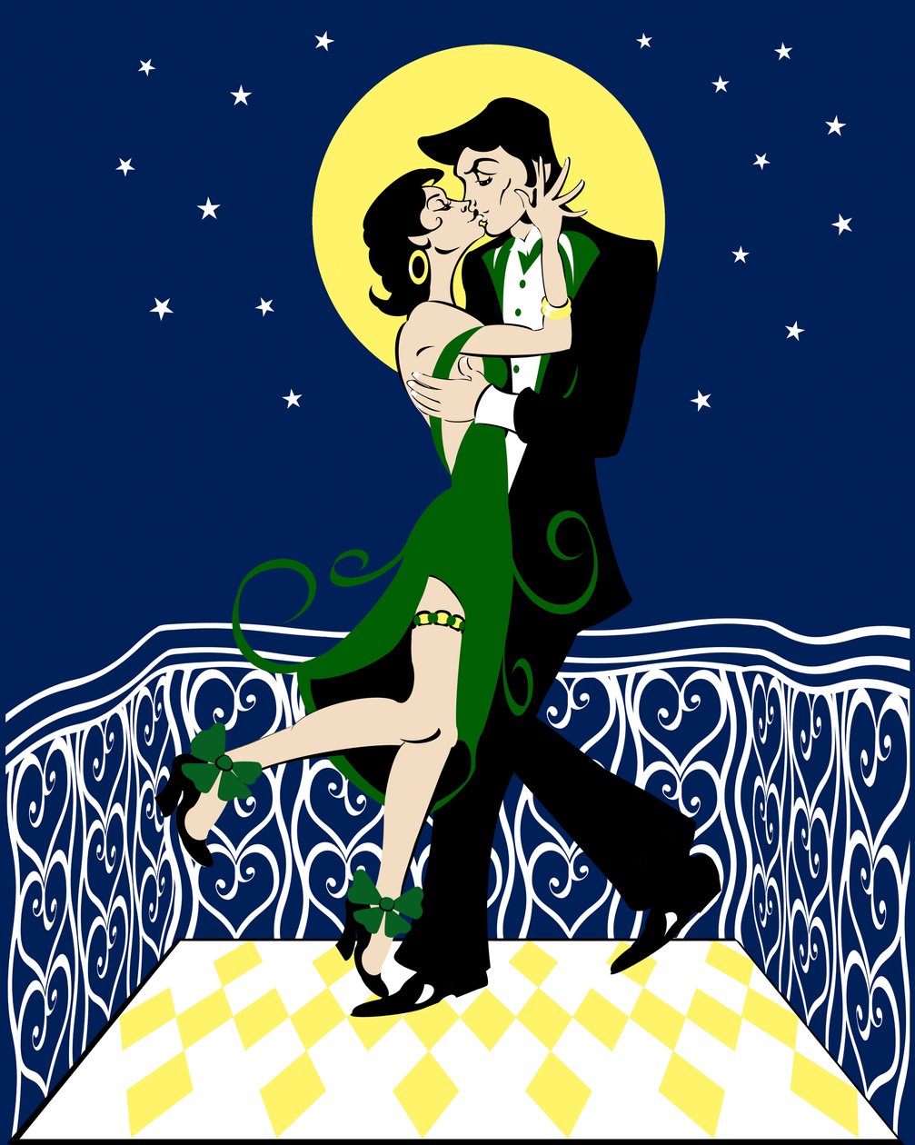 Beijo de varanda, cor imagem gráfica, 2010 por Neale Osborne de Neale Osborne
