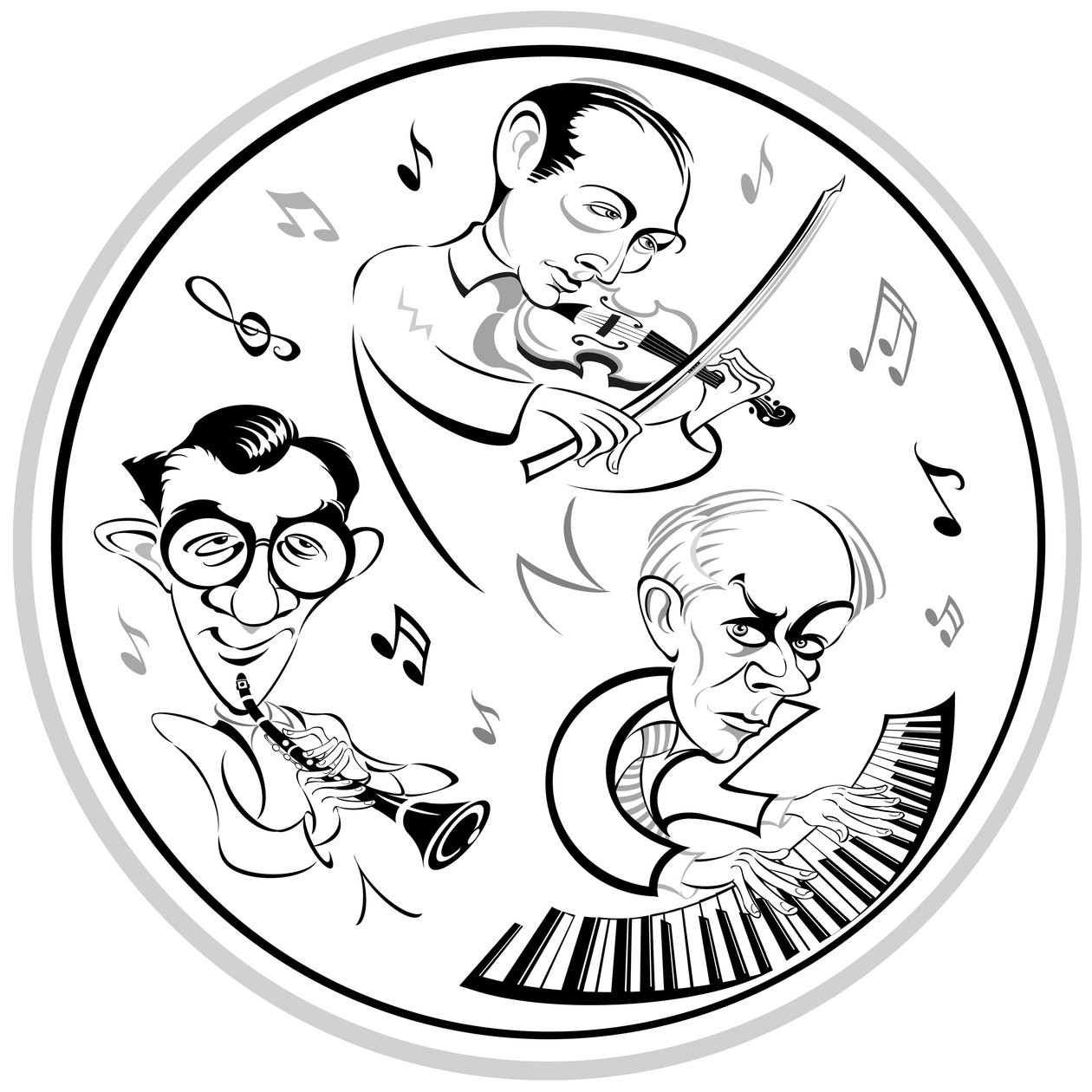 Bela Bartok ao piano, o clarinetista americano Benny Goodman (1909-86) e o violinista húngaro Joseph Szigeti (1892-1973), o trio que fez a primeira gravação de Contrastes em 1940 - uma torta de câmara de Neale Osborne