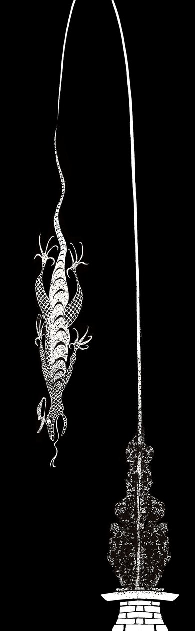 Bill, o Lagarto - ilustração de Alice Carroll s Alicia Aventuras no País das Maravilhas (1865), 2005 de Neale Osborne