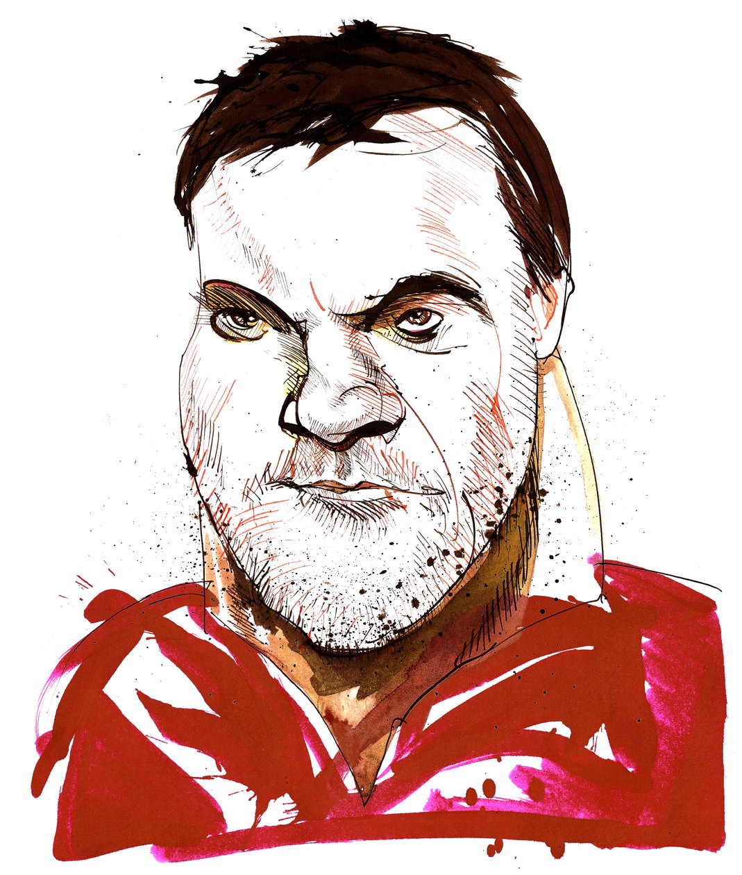 Bryn Terfel - caricatura do barítono baixo galês (nascido em 1965) de Neale Osborne