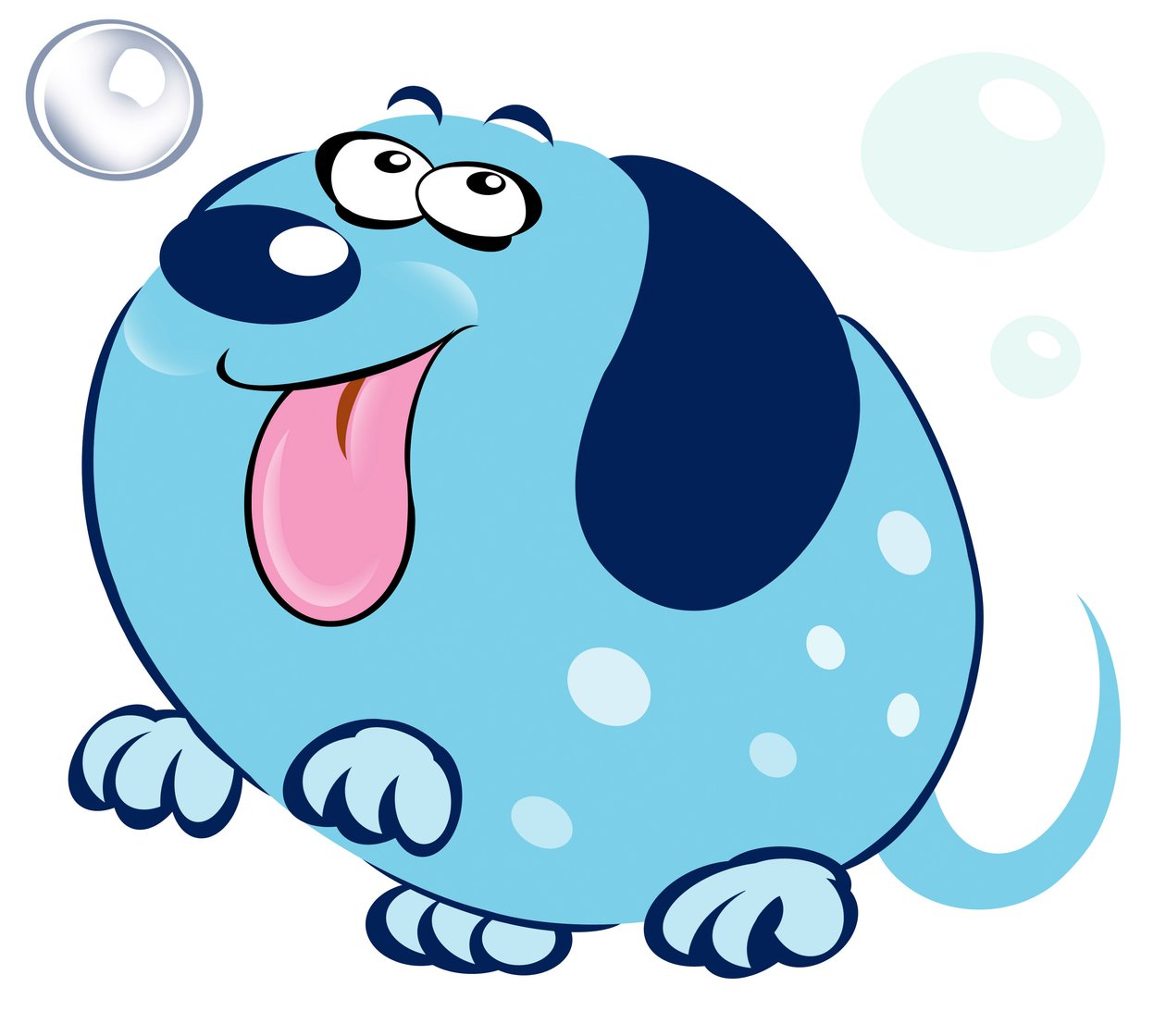 Cão borbulhante - caricatura de Neale Osborne