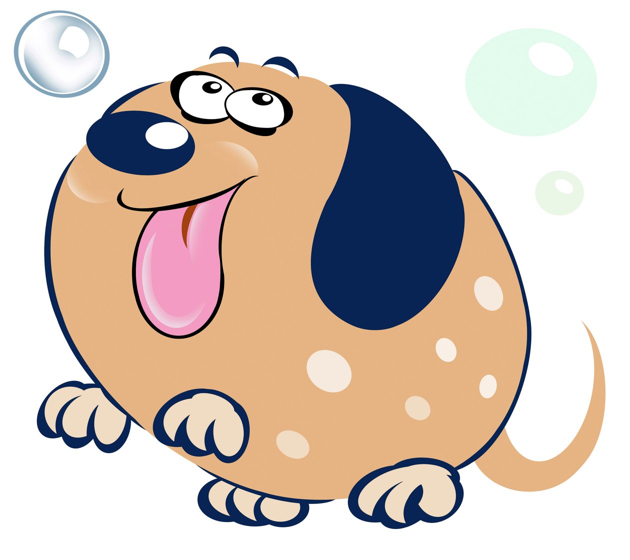 Cão borbulhante - caricatura de Neale Osborne