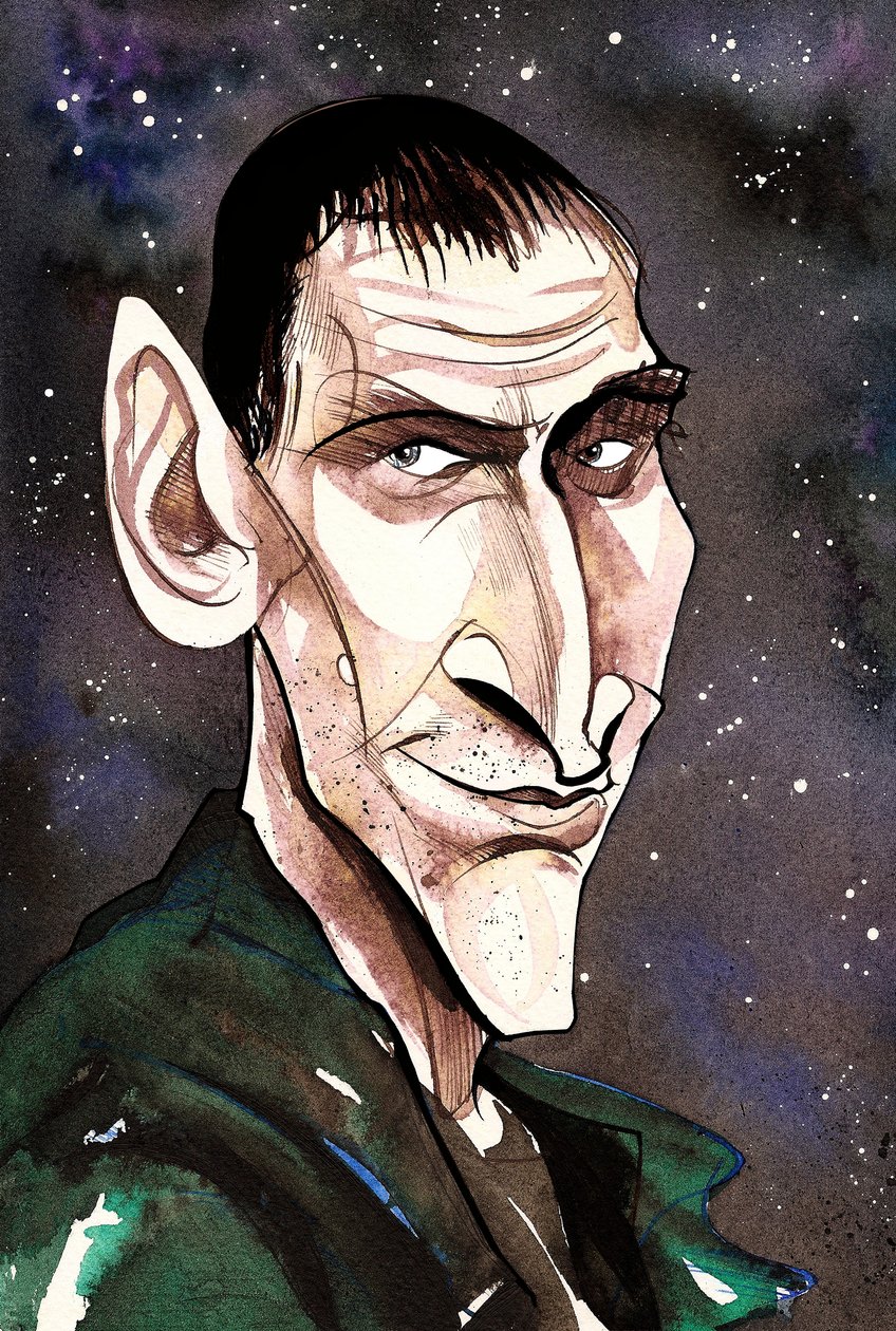 Christopher Eccleston como Doctor Who na série de televisão de mesmo nome da BBC de Neale Osborne