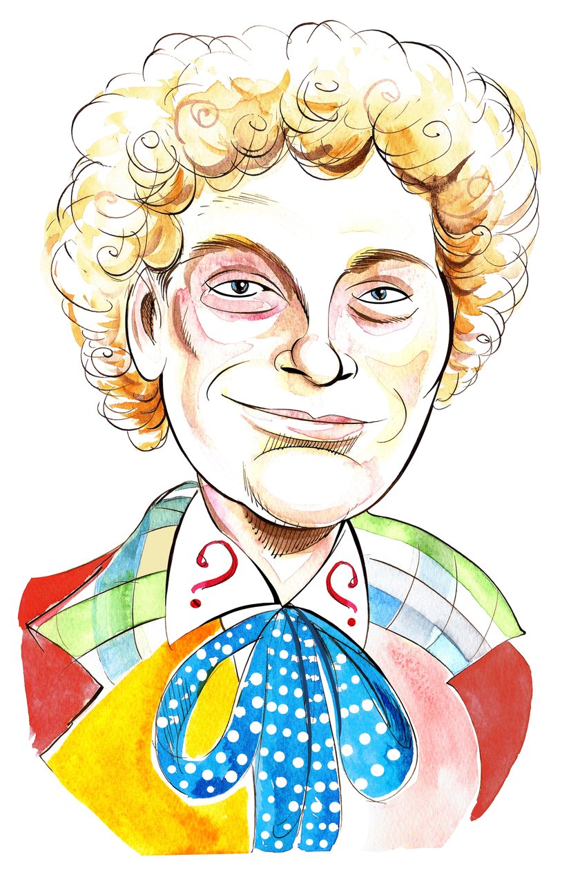 Colin Baker como Doctor Who na série de televisão BBC de mesmo nome de Neale Osborne