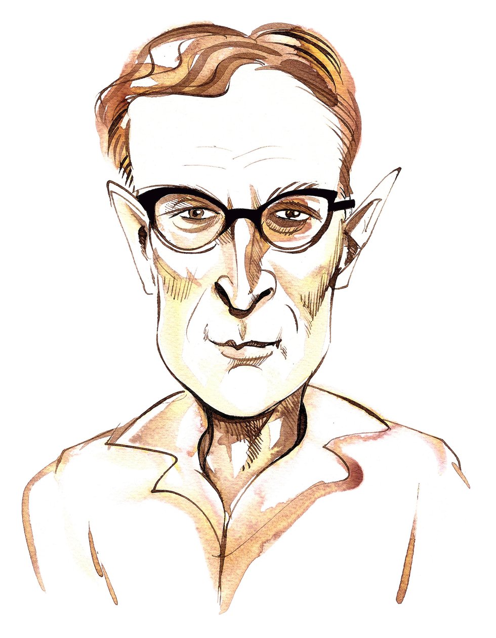 Douglas Lilburn (compositor da Nova Zelândia, 1915-2001) caricatura de Neale Osborne