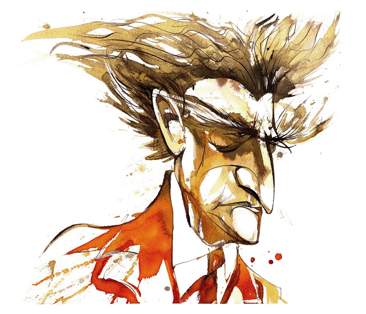 Edgard Varese - caricatura de cores de Neale Osborne