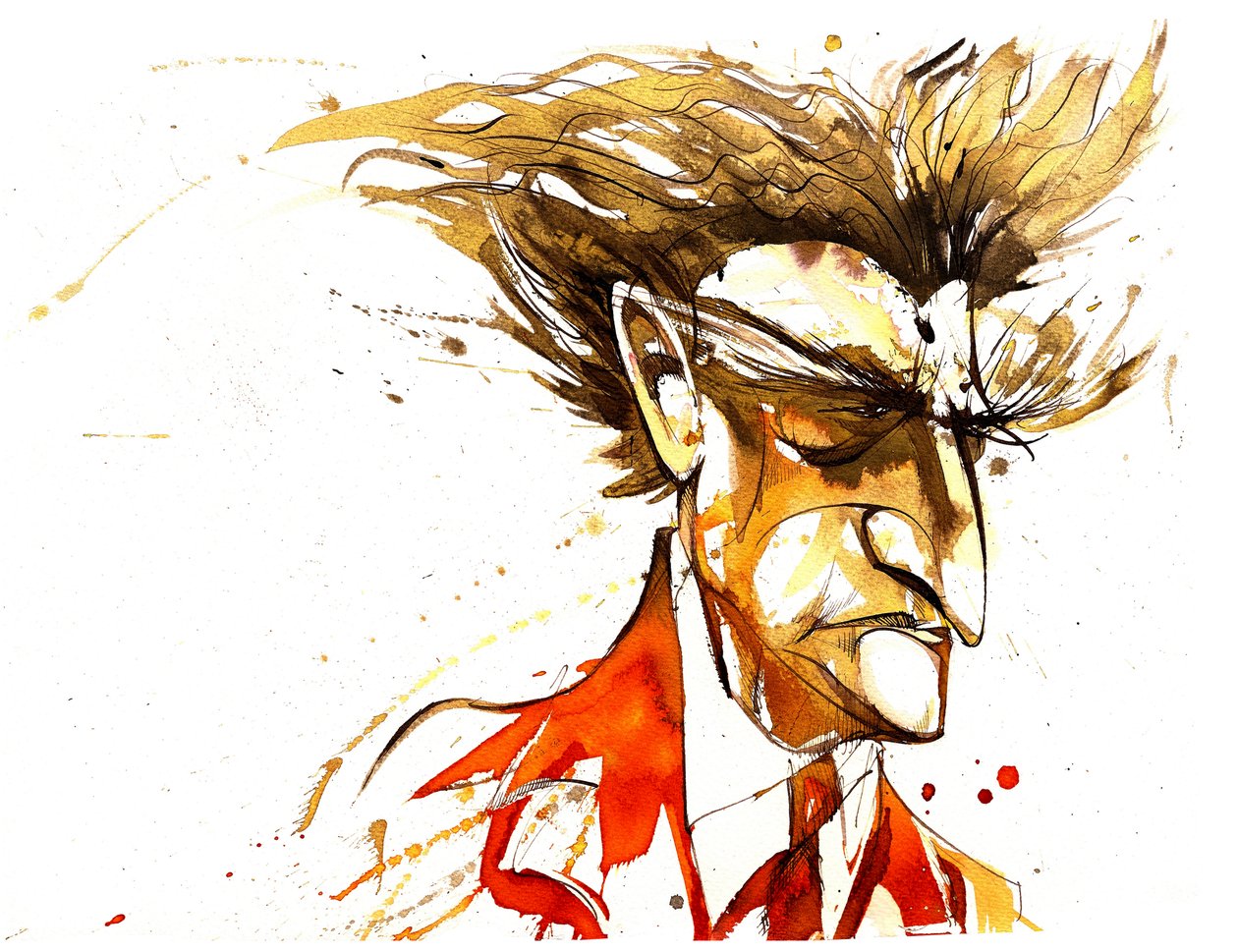 Edgard Varese - caricatura de cores de Neale Osborne