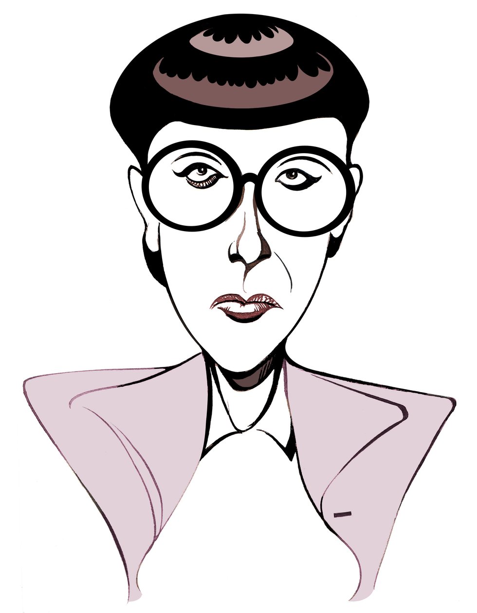 Edith Head Designer de figurino americano (1907 - 1981), caricatura com óculos de Neale Osborne