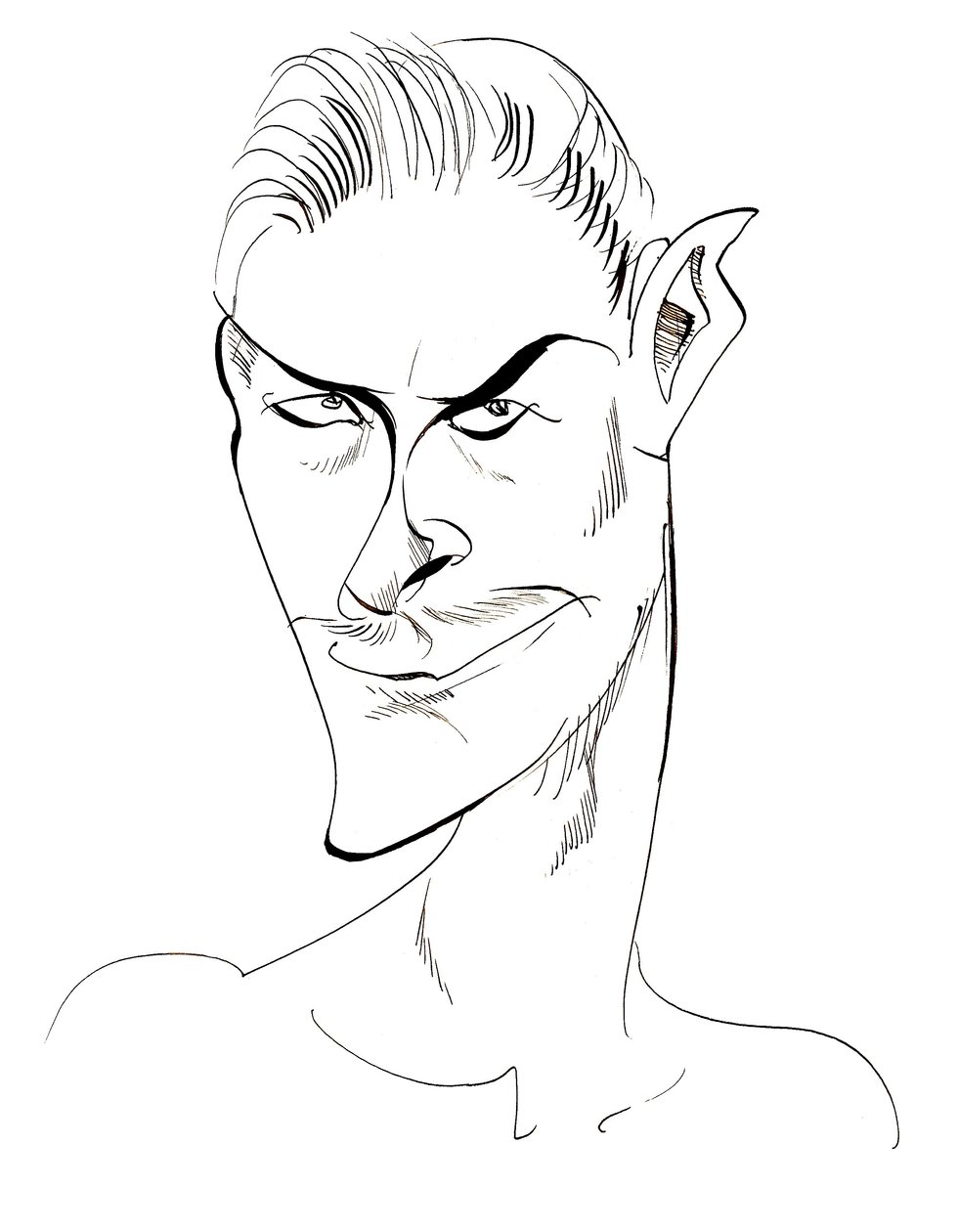 Errol Flynn - caricatura de ator nascido na Austrália de Neale Osborne