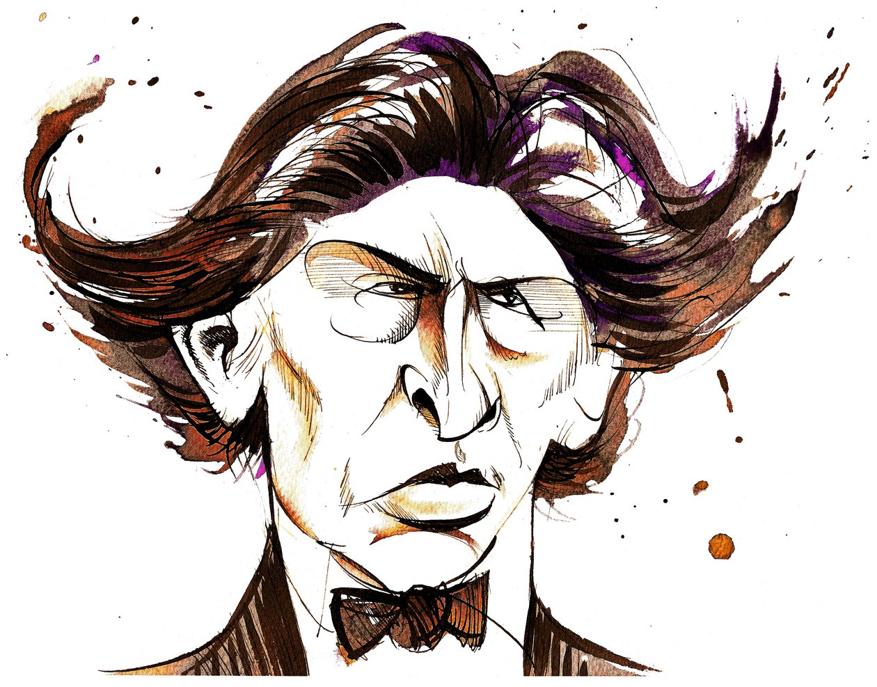 Ferruccio Busoni - caricatura a cores de Neale Osborne