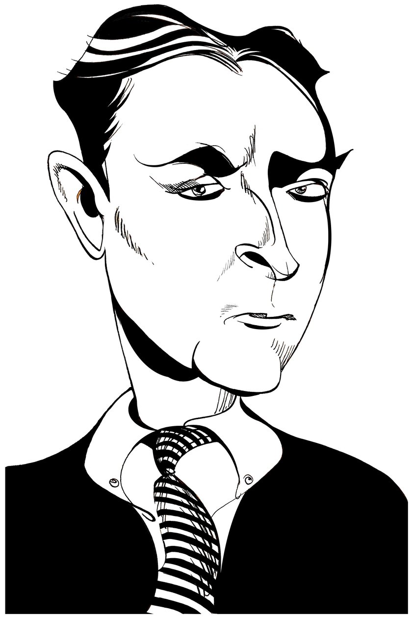 Francis Scott Fitzgerald - caricatura de romancista americano e escritor de contos, 1896-1940 de Neale Osborne
