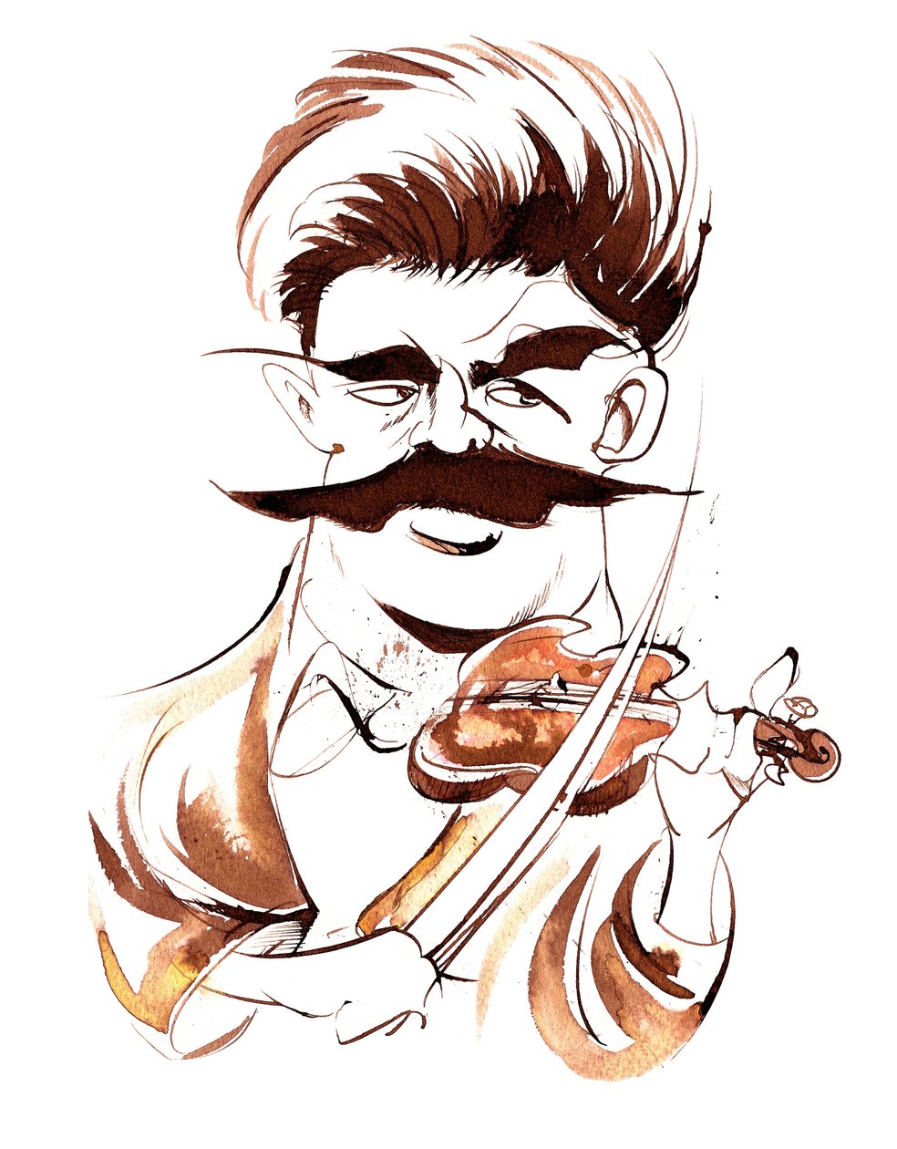 Caricatura de Fritz Kreislersepia de Neale Osborne