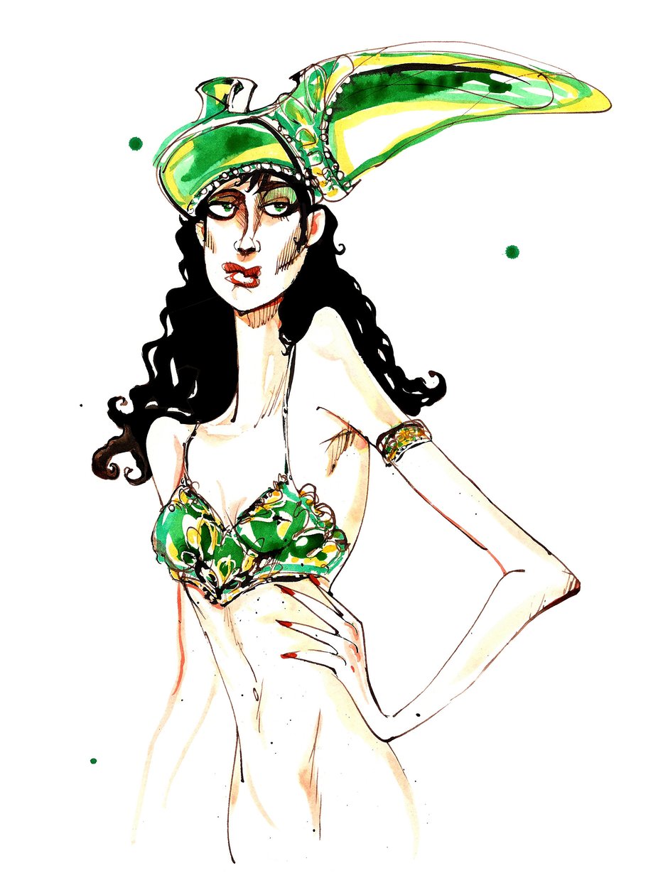 Chapéu de sapato verde art deco: de uma série inspirada no chapéu em forma de sapato de Elsa Schiaparellis de Neale Osborne