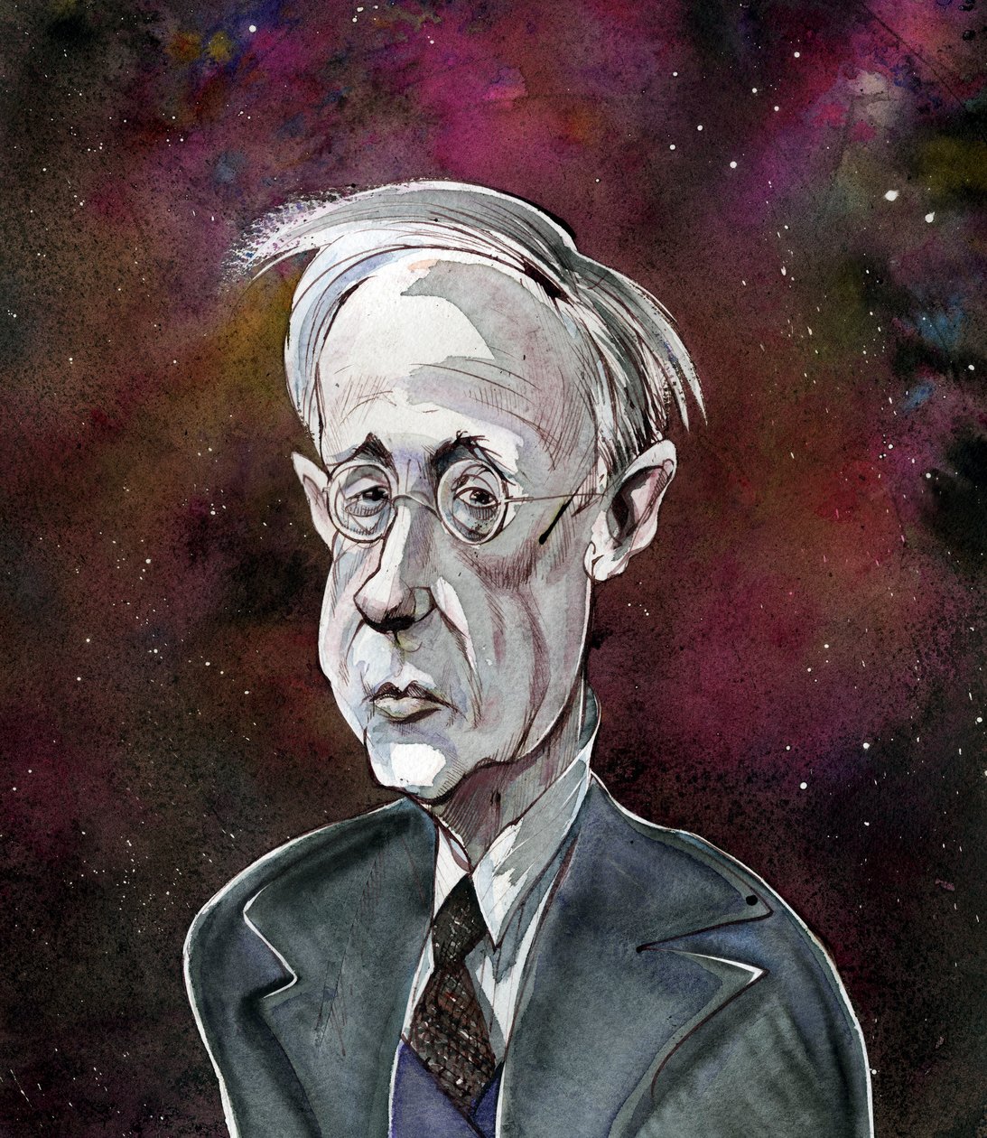 Gustav Holst - caricatura do compositor inglês de Neale Osborne