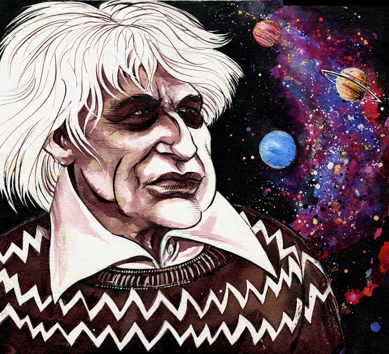 Gyorgy Ligeti - caricatura do compositor húngaro de Neale Osborne