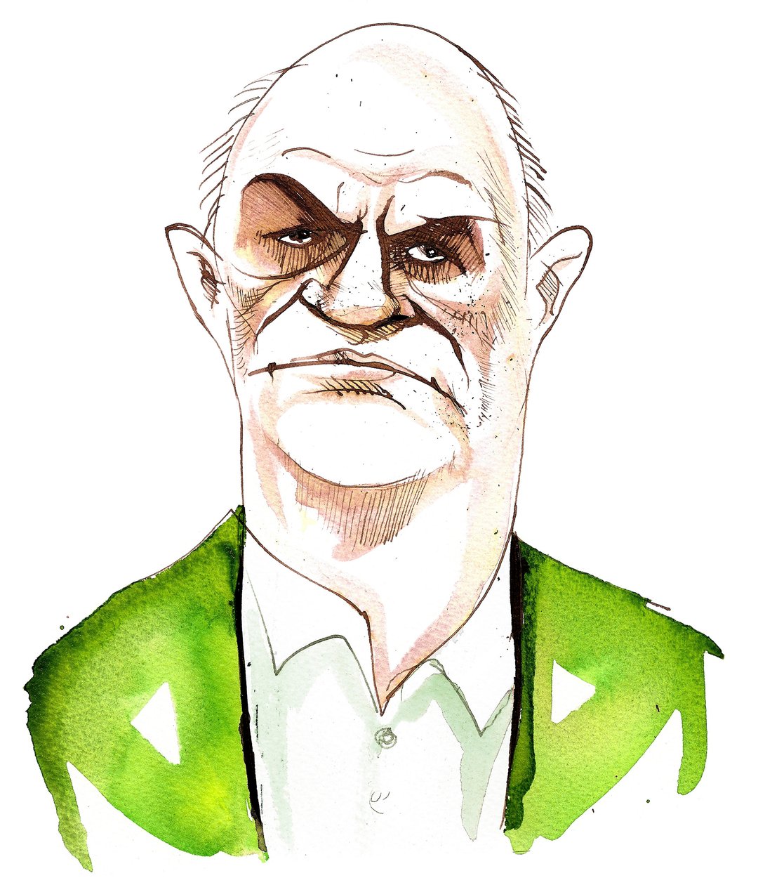 Romancista irlandês Colm Toibin (nascido em 1955); caricatura de Neale Osborne