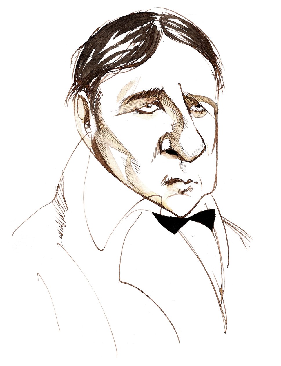 Jean Auguste Dominique Ingres, artista e senador francês, professor na École des Beaux-Arts e diretor da Academia Francesa de Roma (1780 - 1867) caricatura de Neale Osborne