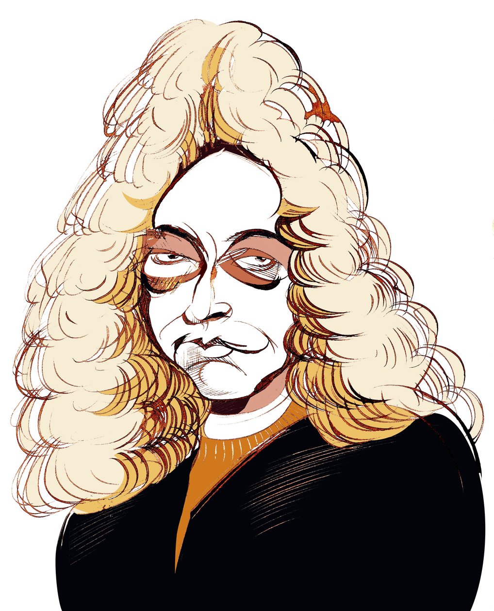 Johann Joseph Fux, caricatura de compositor austríaco de Neale Osborne