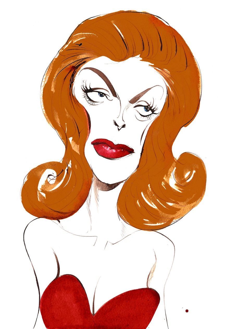 Julie London Cantora e atriz americana (1926-2000); caricatura de cores, 2015 de Neale Osborne