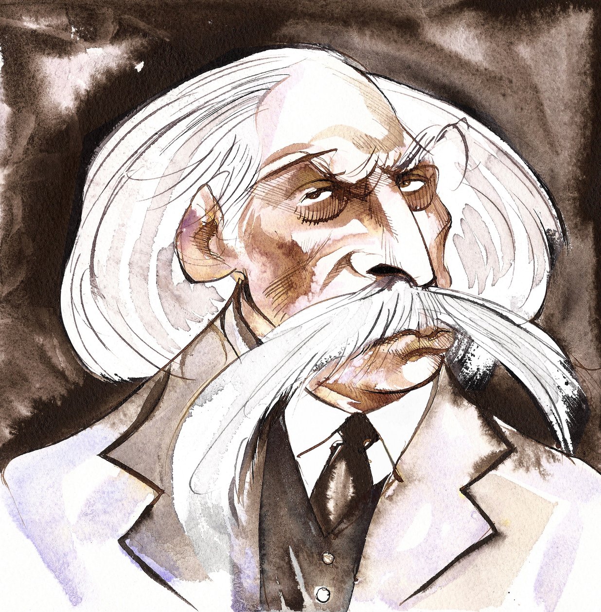 Karoly Goldmark - Karl Goldmark (compositor húngaro, 1830-1915) caricatura em cores de Neale Osborne