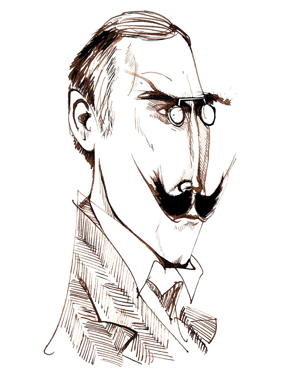 Knut Hamsun - caricatura de Neale Osborne