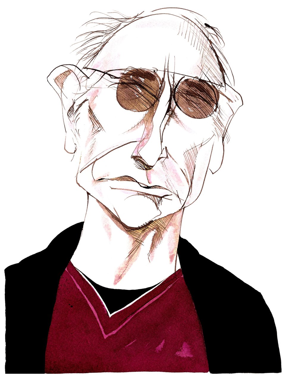 Larry David - caricatura de escritor, ator e produtor americano de comédia, nascido em 1947 de Neale Osborne