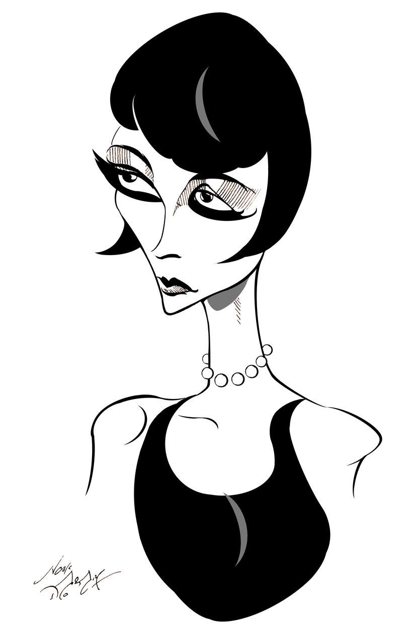Louise Brooks - caricatura da atriz de cinema americana (1906-85) de Neale Osborne