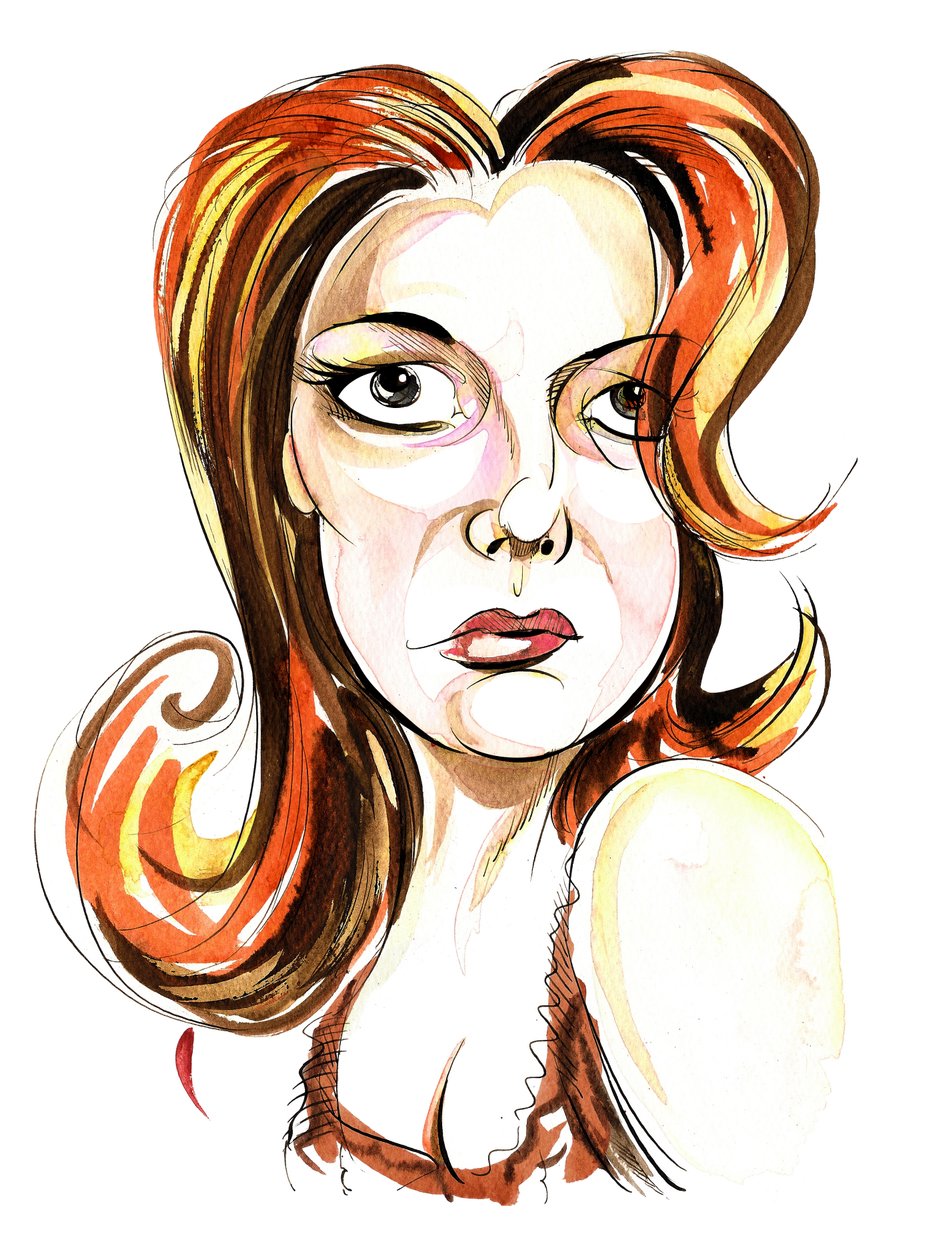 Louise Jameson como Leela, assistente de Doctor Who na série de televisão de mesmo nome da BBC de Neale Osborne