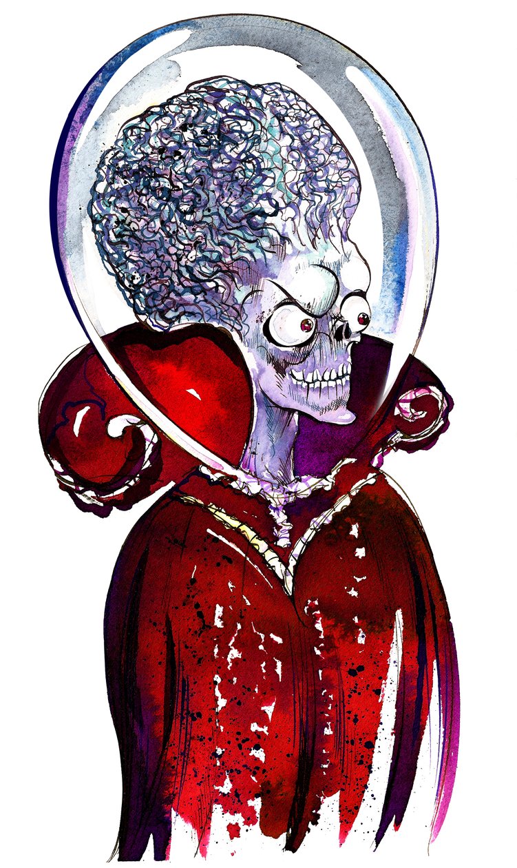 Líder marciano do filme de ficção científica de 1996 Mars Attacks! de Neale Osborne