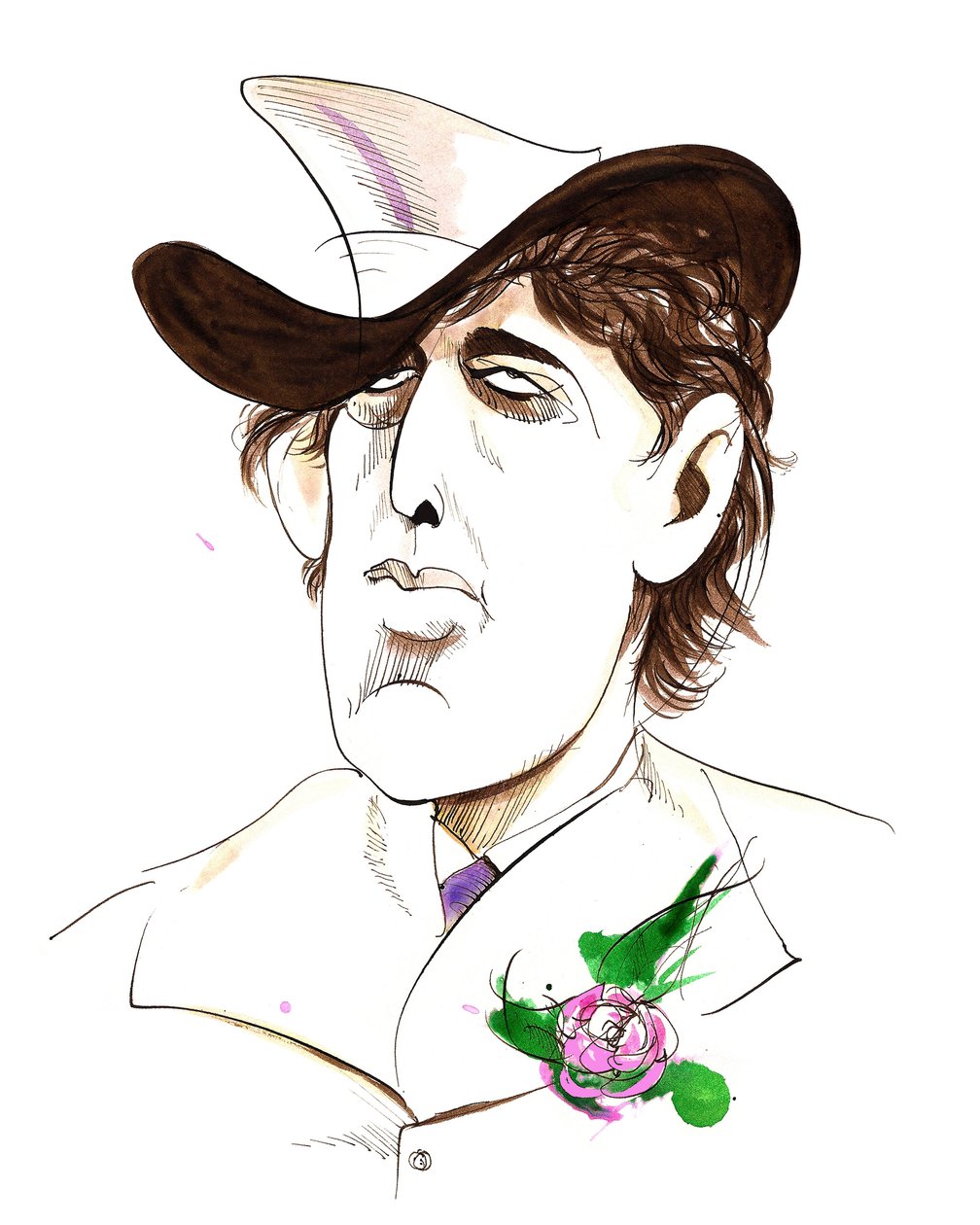 Oscar Wilde - caricatura de escritor irlandês (1854-1900) de Neale Osborne