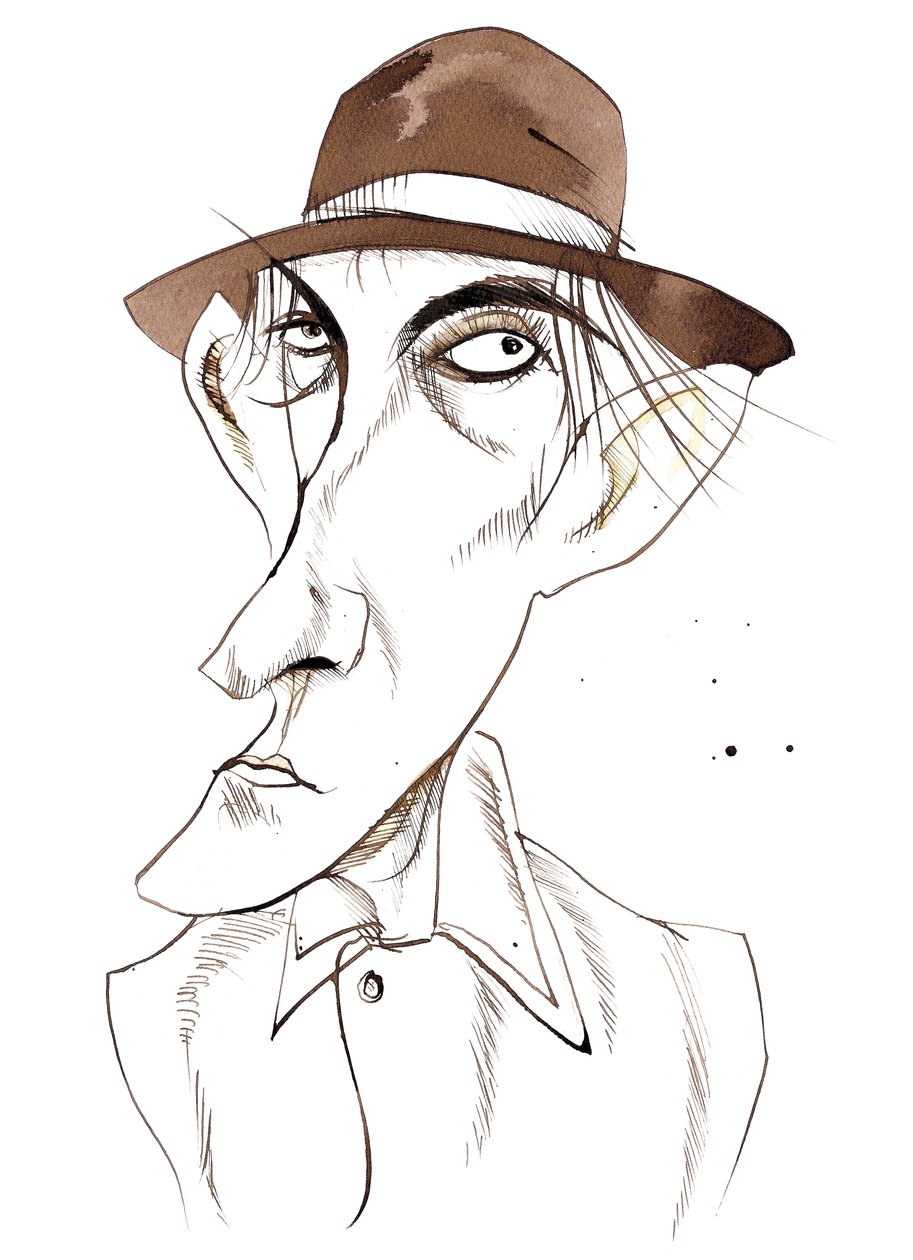 Peter Cook, comediante e escritor inglês, (1937 - 95) caricaturou como o personagem E de Neale Osborne