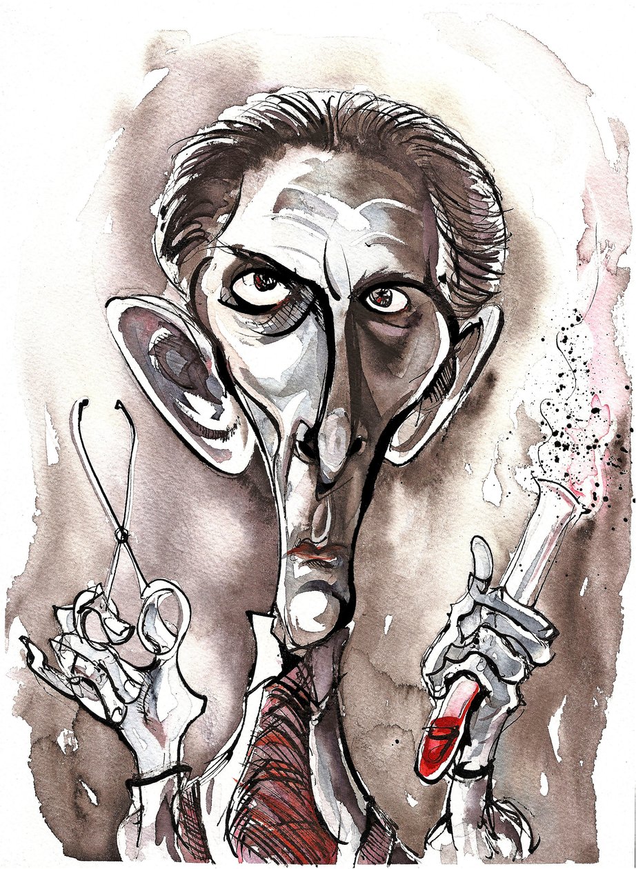 Peter Cushing - caricatura de Neale Osborne