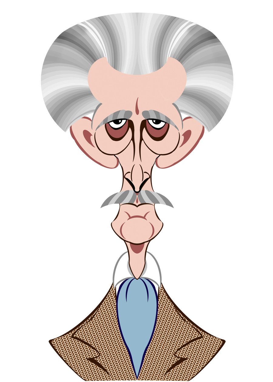 Peter Cushing como Doctor Who - caricatura de Neale Osborne