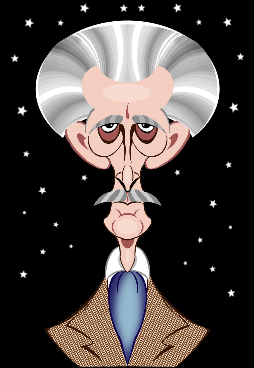 Peter Cushing como Doctor Who caricatura de Neale Osborne