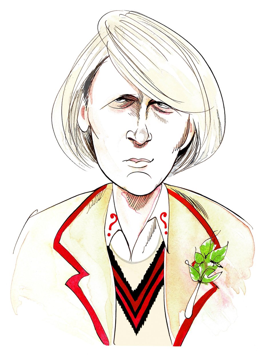 Peter Davison como Doctor Who na série de televisão de mesmo nome da BBC de Neale Osborne