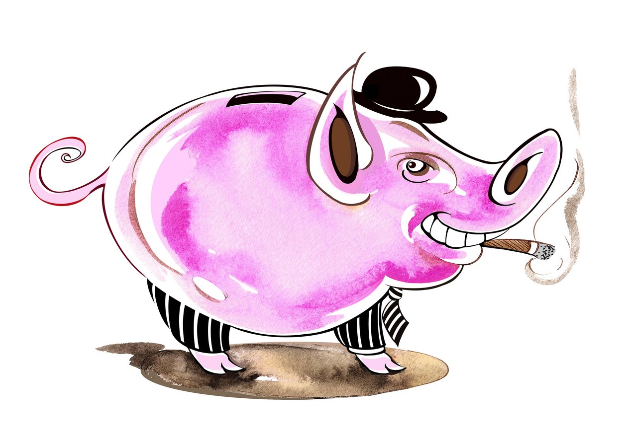 Cofrinho - ilustração alegórica da crise financeira de Neale Osborne