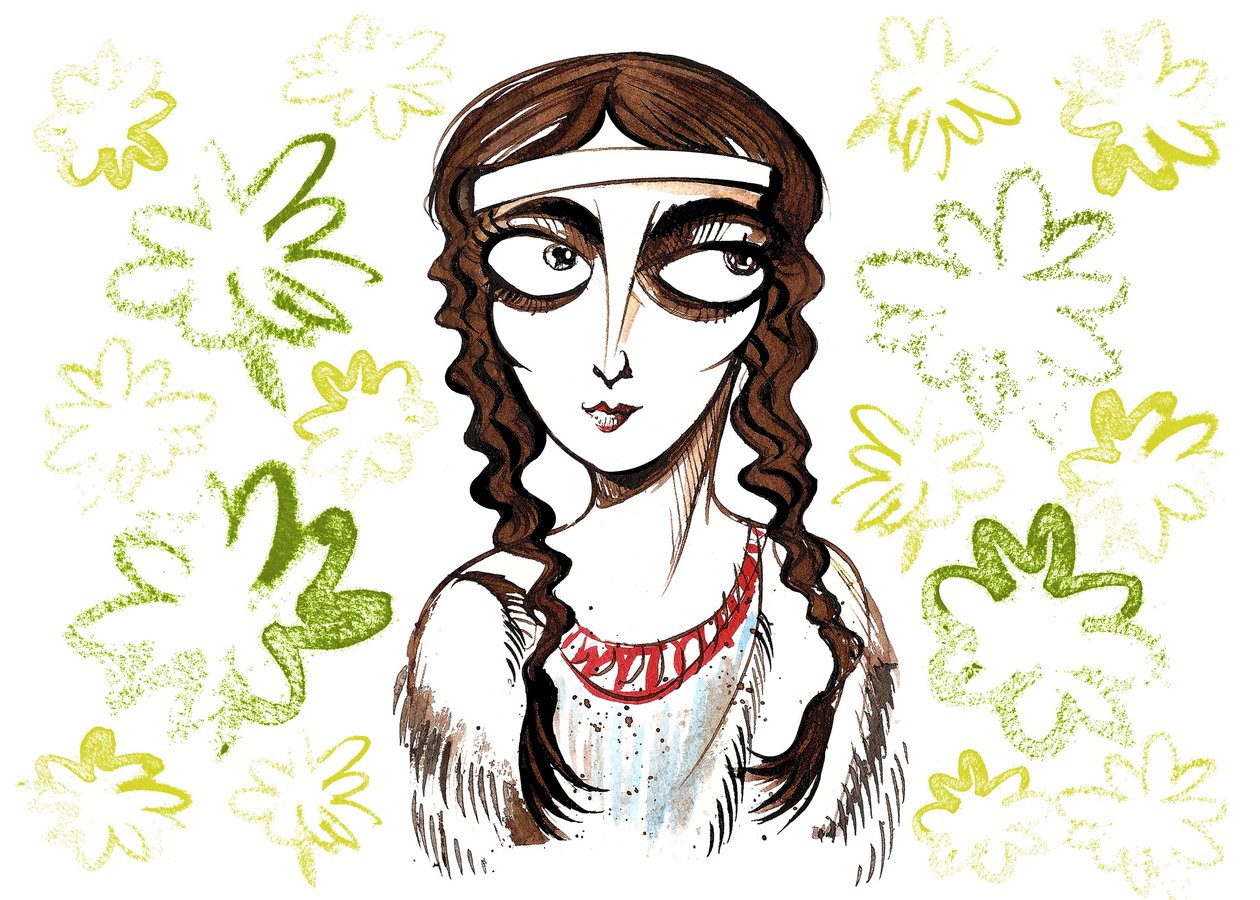 Pocahontas, princesa americana nativa e heroína popular, nome pessoal Matoaka, nascido perto do assentamento colonial de Jamestown, Virginia de Neale Osborne