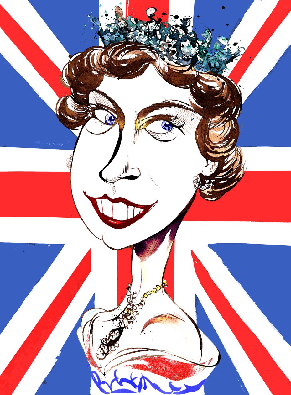 Rainha Elizabeth II, jovem por Neale Osborne de Neale Osborne