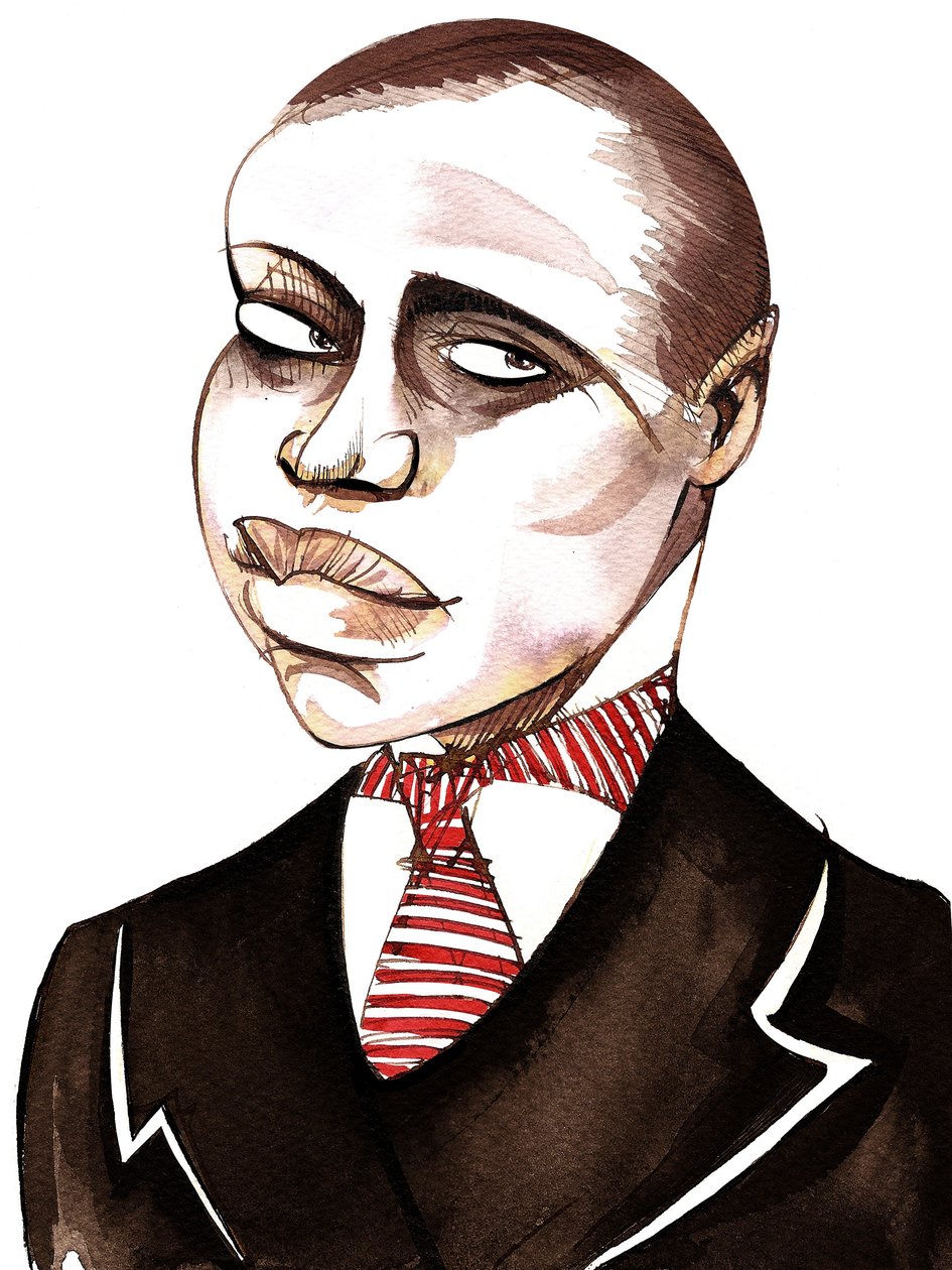 Scott Joplin, compositor americano, pianista e escritor de ragtime music, (1868 - 1917) caricatura de Neale Osborne
