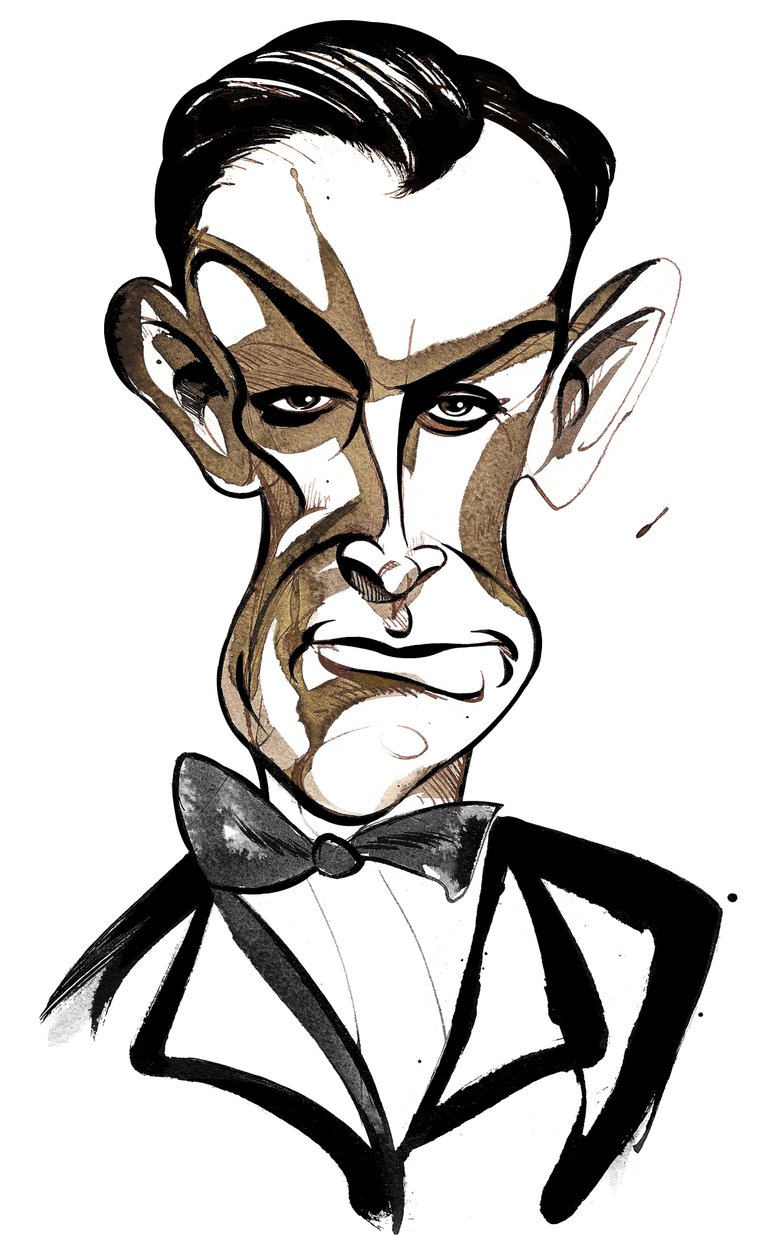 O ator escocês Sean Connery (nascido em 1930) como James Bond 007 de Neale Osborne