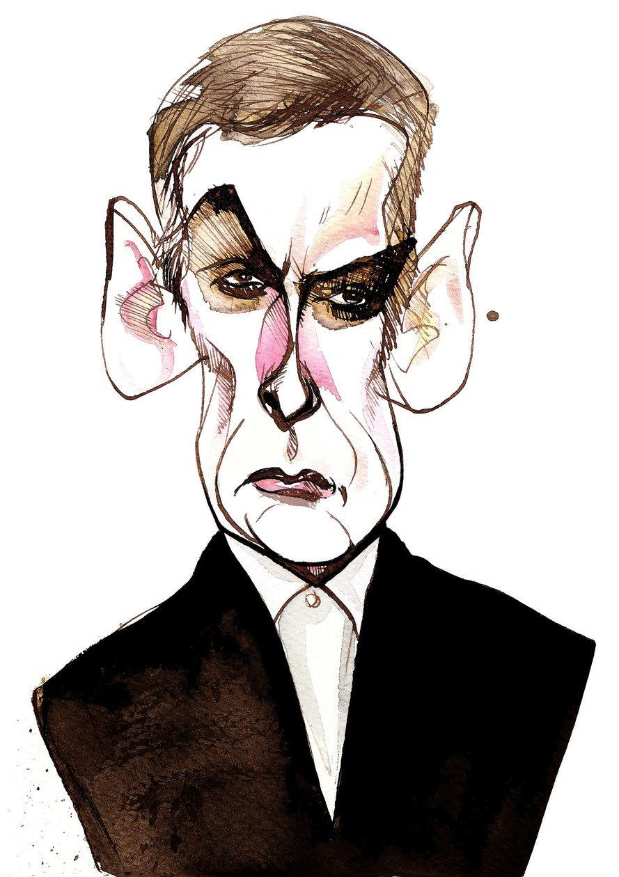 O ator e diretor de cinema escocês Peter Capaldi (nascido em 1958); caricatura de Neale Osborne
