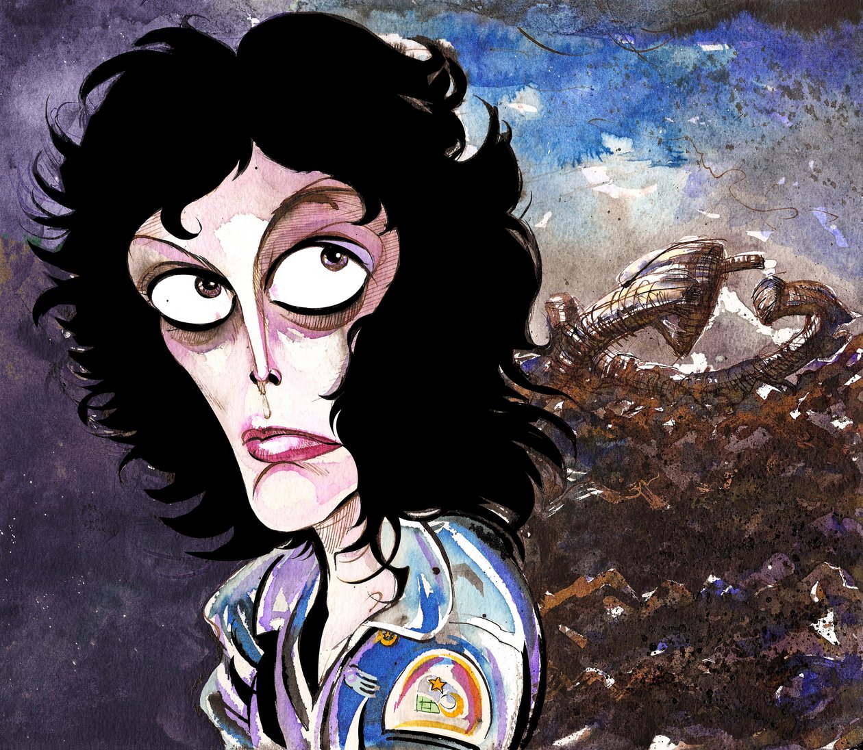Sigourney Weaver como Ellen Ripley em Alien de Neale Osborne
