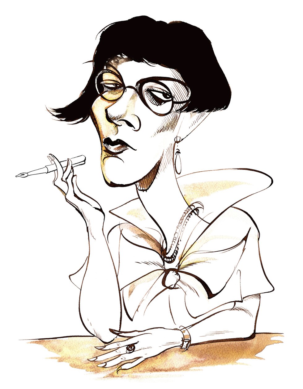 Sylvia Townsend Warner - caneta de caricatura de Neale Osborne