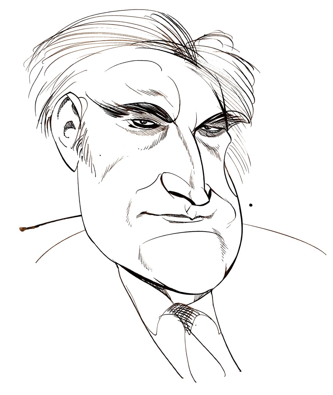 Ted Hughes - caricatura do poeta inglês laureado, 1930 - 1998 de Neale Osborne